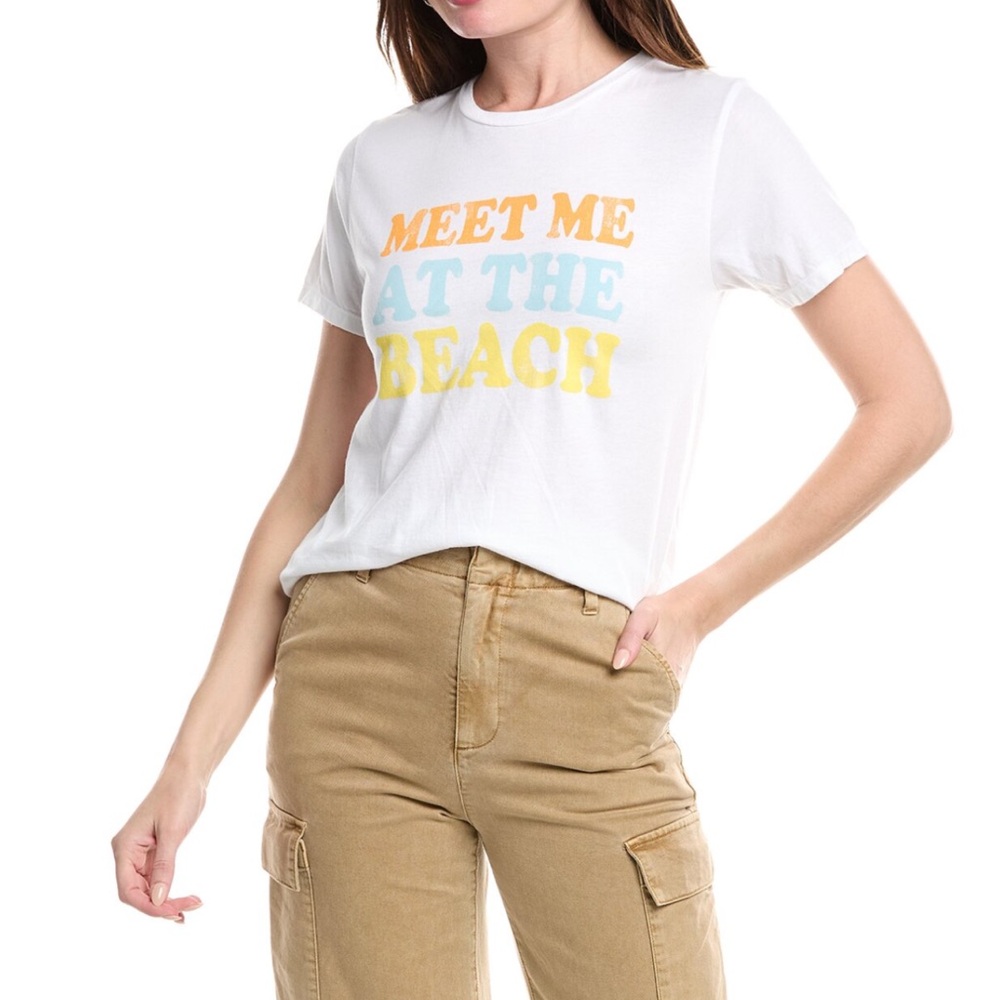 Original Retro Brand White Tee with Colorful Print